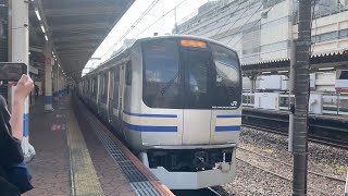 E217系(ｸﾗY-116編成)＋E217系(ｸﾗY-37編成)総武快速線大船行き 錦糸町駅3番線発車