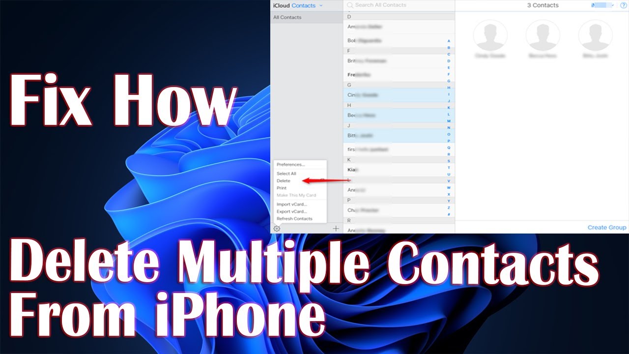 Delete Multiple Contacts From IPhone At Once - How To - YouTube