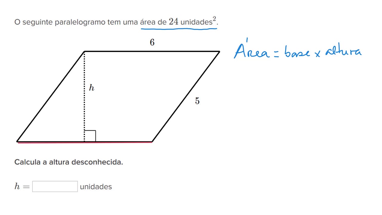 Descobrir A Altura De Um Paralelogramo - Khan Academy Em Português (5º ...