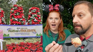 Disney's EPCOT Festival Of The Holidays 2023!| Trying NEW Festive Foods, Italy's Storyteller & Merch