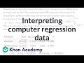 Interpreting computer regression data | AP Statistics | Khan Academy