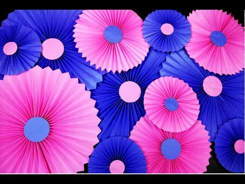 Party decorations with paper Rosettes / Paper Fan || How to make Paper Fan || Hand Fan ||Craftastic Party decorations with paper Rosettes / Paper Fan || How to make Paper Fan || Hand Fan ||Craftastic