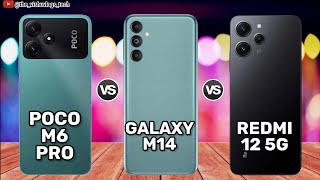 Poco M6 Pro 5G vs Samsung Galaxy M14 5G vs Xiaomi Redmi 12 5G || Comparison video | Price & Reviews