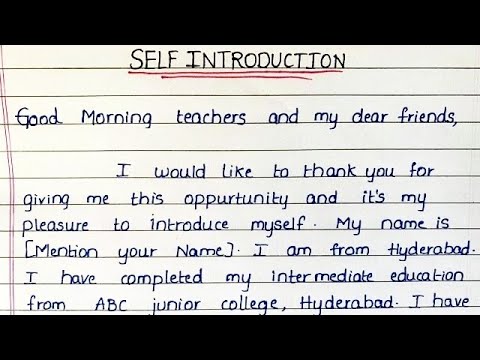 Self Introduction For College||Tell Me About Yourself|How To Introduc ...