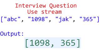 Numeric String Convert To Integer in Java using stream | Java Interview Question |
