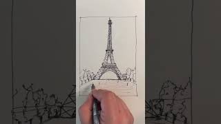 Sketch of the Eiffel Tower, Paris, France #shorts #eiffeltower #sketch #architecture