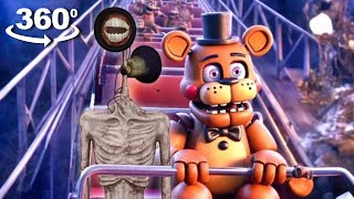 Siren Head vs Freddy Fazbear Jumpscares Roller Coaster (360° video)