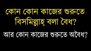 কোন কোন কাজের শুরুতে ‘বিসমিল্লাহ’ বলা বৈধ আর কোন কাজের শুরুতে অবৈধ?