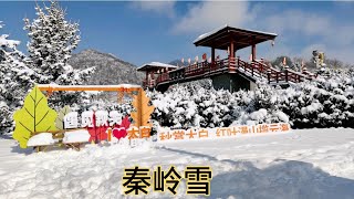 【一个人穷游中国】太白县秦岭梁积雪很厚，在342国道边上衙岭公园赏雪，人少景色美