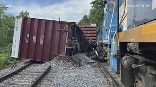Train cars derail causing diesel fuel leak near Penobscot River in Mattawamkeag