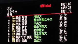 【第91回日本インカレ】 女子400m決勝