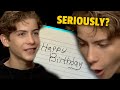 SURPRISING Jacob Tremblay with a BIRTHDAY CARD before interview (My Father's Dragon)