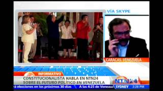 Abogado constitucionalista explica en NTN24 por qué Maduro asume la presidencia de Venezuela