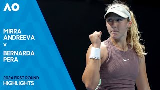 Mirra Andreeva v Bernarda Pera Highlights | Australian Open 2024 First Round