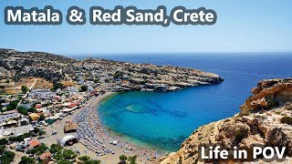 Matala Beach Festival \u0026 Red Sand Beach, Crete, Greece | Life in POV