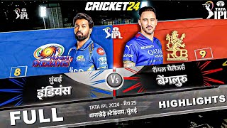 RCB vs MI Highlights 2024 |IPL 2025 Updated Teams | Mumbai Indians vs Royal Challengers Bangalore