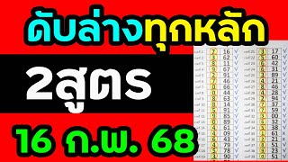 งบน้อยห้ามพลาด!! ดับล่างทุกหลัก2สูตร ดับผ่านทุกสูตร 16/2/68