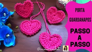 PORTA GUARDANAPOS EM CROCHÊ CORAÇÃO/DIY/#SOUSPLATDECROCHE #MESAPOSTA