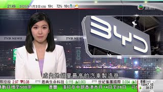 無綫TVB 1000 一小時新聞｜「港車北上」申請數目每日處理量增至500宗｜深圳羅湖首個低空經濟產業園正式掛牌 當地冀兩年內建成百個起降點｜比亞迪成去年內地銷量最高汽車製造商 終止上汽「十八連冠」