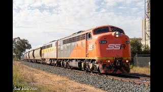 Trackside: S302 and S317 power through North Bendigo on 9098 SSR grain ex Elmore- 3/8/20