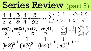 Calculus 2 Series Convergence Test Review (alternating series test, ratio test, and root test)
