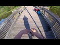 catching slab large crappies from a bridge in a pond summer fishing