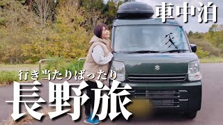 【車中泊】こんな所あるの！？ノープランでで長野の至る所を巡る【女ひとり】#車中泊 #carcamping  #ひとり旅