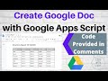 Create Google Doc from Google Sheets - Using Google Apps Script