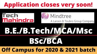 Tech Mahindra Recruitment 2021 | Mindtree Edge Hiring 2021 | B.E B.Tech MCA MSc BSc MCA |2020 & 2021