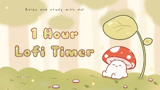 1 Hour - Relax & study with me Lofi | Mushie in a forest #timer #1hour #1hourloop #lofi