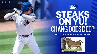 Yu Chang hits the famous bull in Durham! | MiLB Highlights