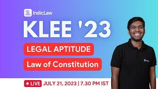 Legal Aptitude for KLEE 2023 | Indic Law KLEE | #klee2023 #indiclaw