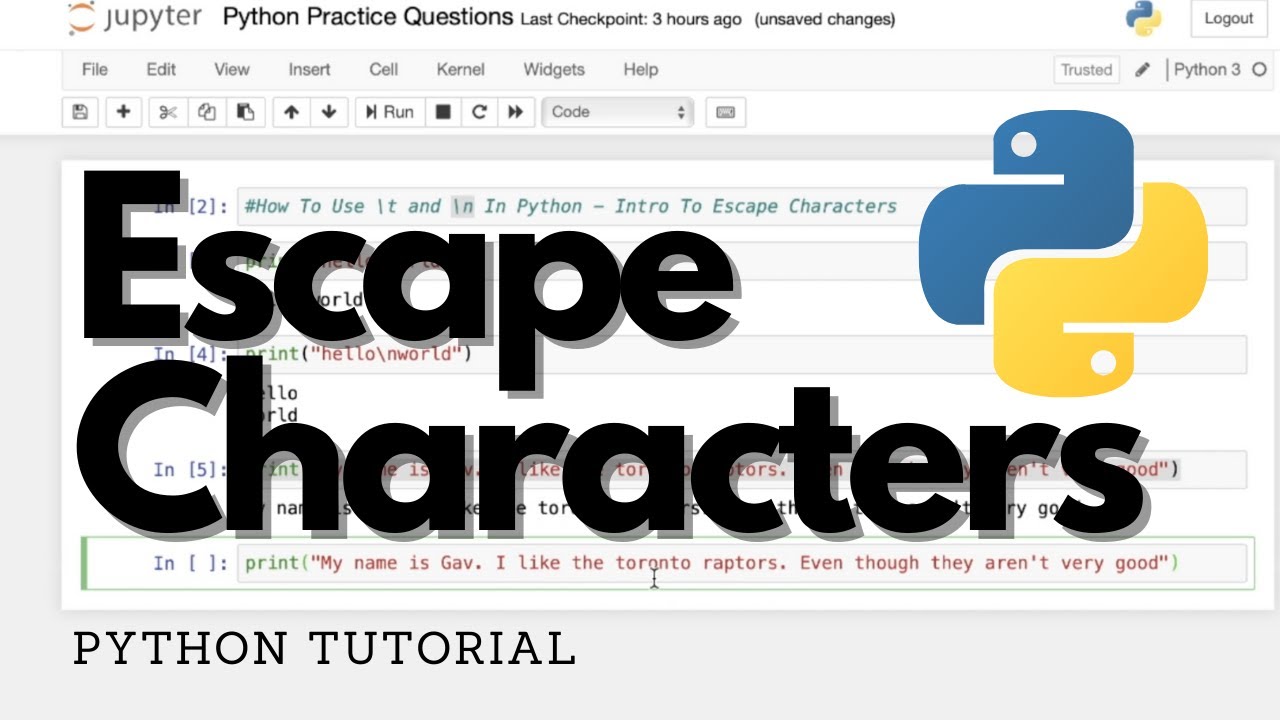 Escape Characters In Python - Beginner Python Tutorial 🔵🟡 \n And \t ...