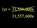Years to seconds conversion:   one year is more seconds than you might think! #shorts