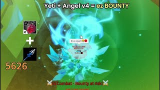 Yeti + Angel V4 = Bounty Hunt GOD MODE! 🦸‍♂️⚡ (Blox Fruits)