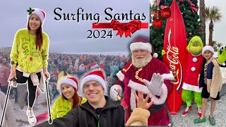 Christmas in FLORIDA | Cocoa Beach 800 Surfing Santas