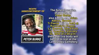 Peter Burke ~ Short Obituary