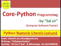 Python Literals || Python Numeric Literals | Python Numbers| Python Constants | Python Complex | #27
