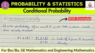 Lec-10 | Conditional probability | Probability and Statistics #statistics