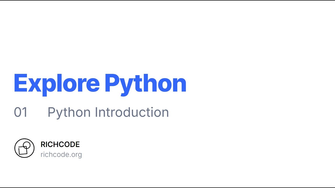 Python Lesson 1 Introduction Youtube