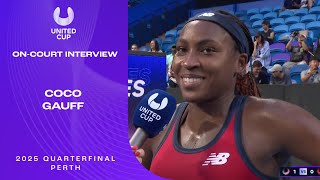 Coco Gauff's On-Court Interview | United Cup 2025 Quarterfinal