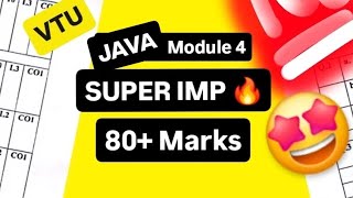 OOPS with JAVA MODULE 4 SUPER IMPORTANT💯🤩| BCS306A MODEL PAPER SOLUTIONS + PASSING PACKAGE #vtu #cse