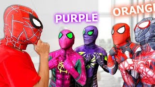 SPIDER-MAN & SPIDER-GIRL || PURPLE or ORANGE Suit ??? ( Comedy Battle Mini Games ) thomes