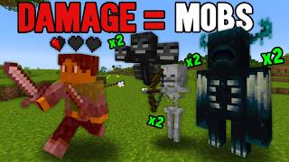 Beating Minecraft But Taking Damage Spawns Mobs