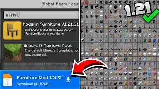 Best Modern Furniture Mod for Minecraft Pe 1.21.50+ ( BE ) || 1000+ Modern Furniture Blocks