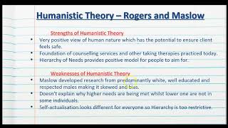 Strengths and Weaknesses of Humanistic Theory - Psychology of the Individual