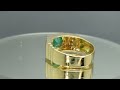 mjw jewelry display 1ct natural columbian emerald 18k solid yellow gold ring