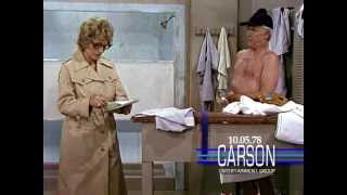 Johnny Carson & Betty White in Funny Skit, Female Reporter in Locker Rooms, "Tonight Show" - 1978
