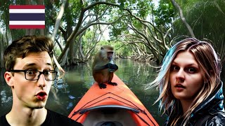 Kayaking With MONKEYS Through The Mangroves  - Thailand Vlog #13