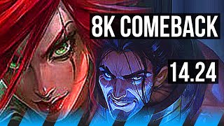 KATARINA vs SYLAS (MID) | 8k comeback, 56k DMG | KR Master | 14.24